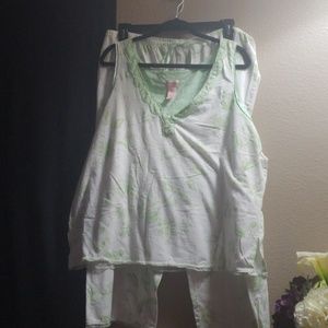 Lovely green and white pajama set